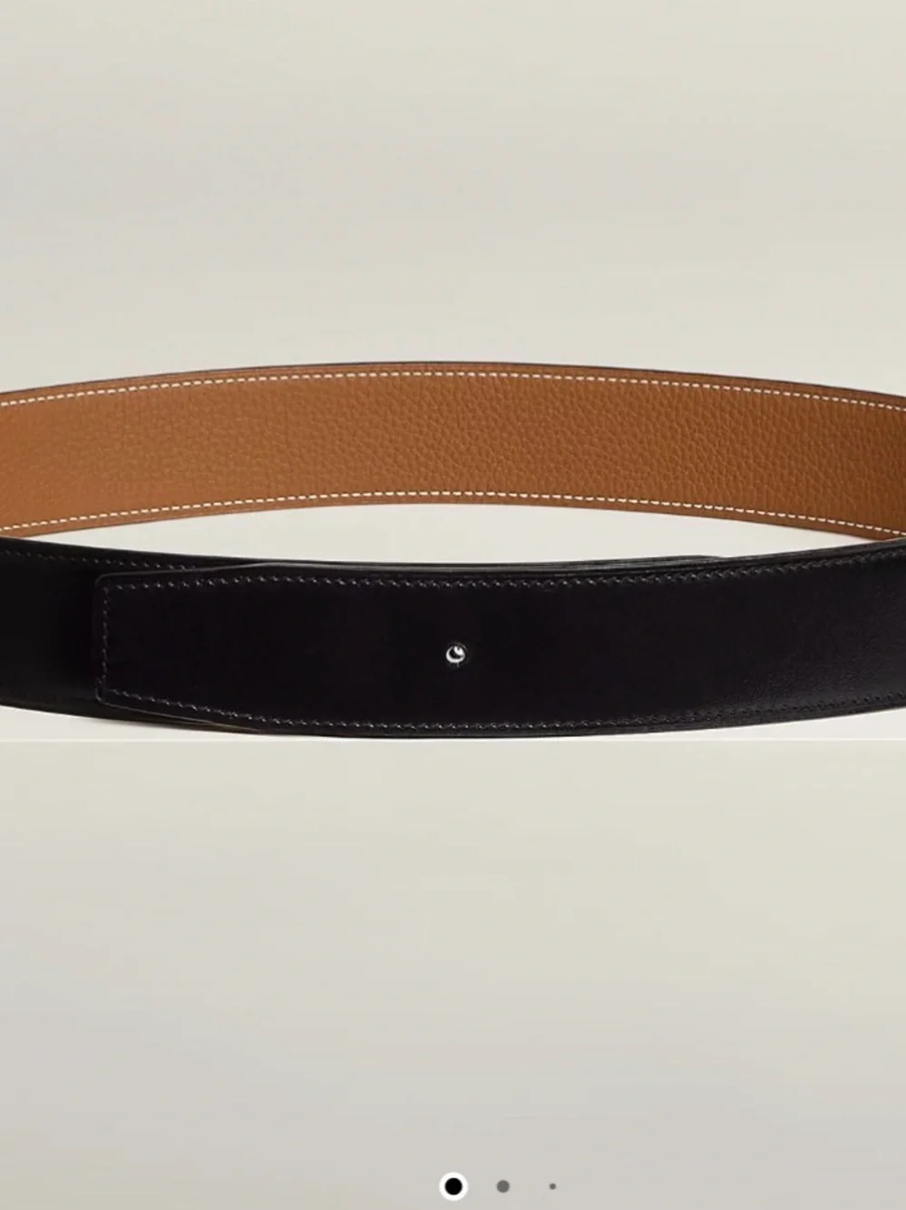 Hermes Reversible Leather Belt in Black and Tan with Gold H Buckle